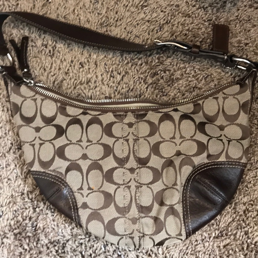 Brown small coach purse
